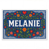 Melanie Name Art - Floral Farmhouse personalized wall print for kids