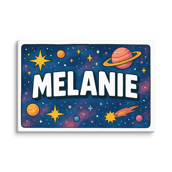 Melanie Name Art - Space Explorers Personalized Wall Art