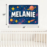 Melanie Name Art - Space Explorers personalized wall print for kids