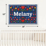 Melany Name Art - Floral Farmhouse personalized wall print for kids