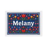 Melany Name Art - Floral Farmhouse personalized wall print for kids