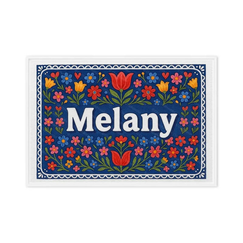 Melany Name Art - Floral Farmhouse personalized wall print for kids