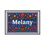 Melany Name Art - Floral Farmhouse personalized wall print for kids