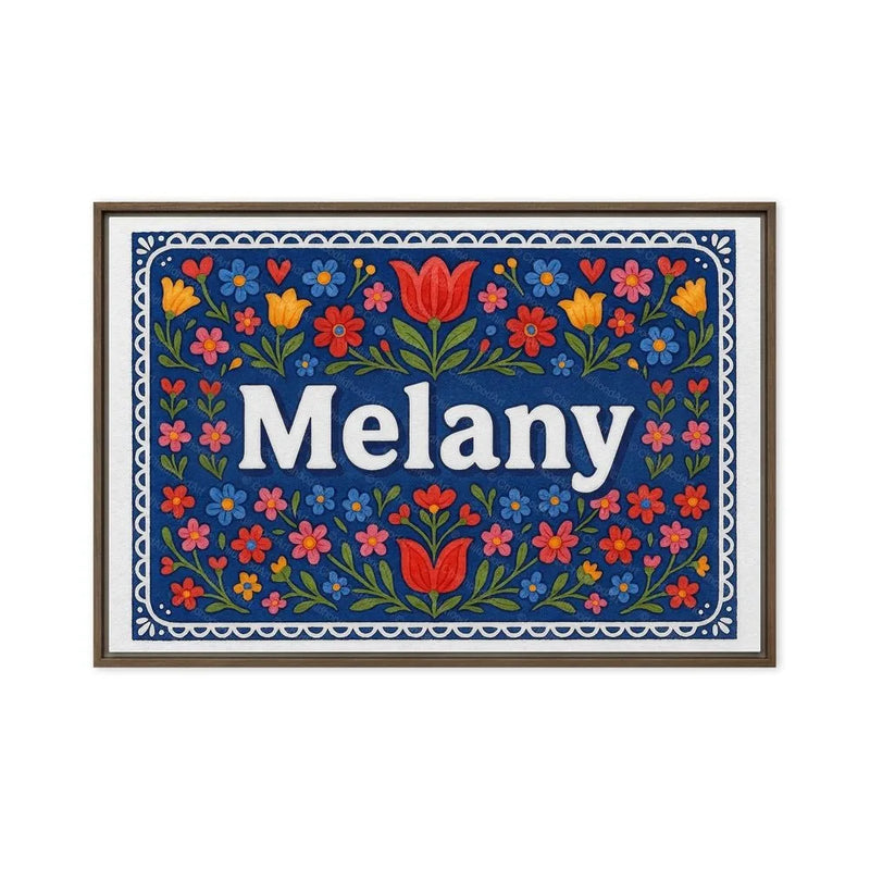 Melany Name Art - Floral Farmhouse personalized wall print for kids
