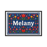 Melany Name Art - Floral Farmhouse personalized wall print for kids