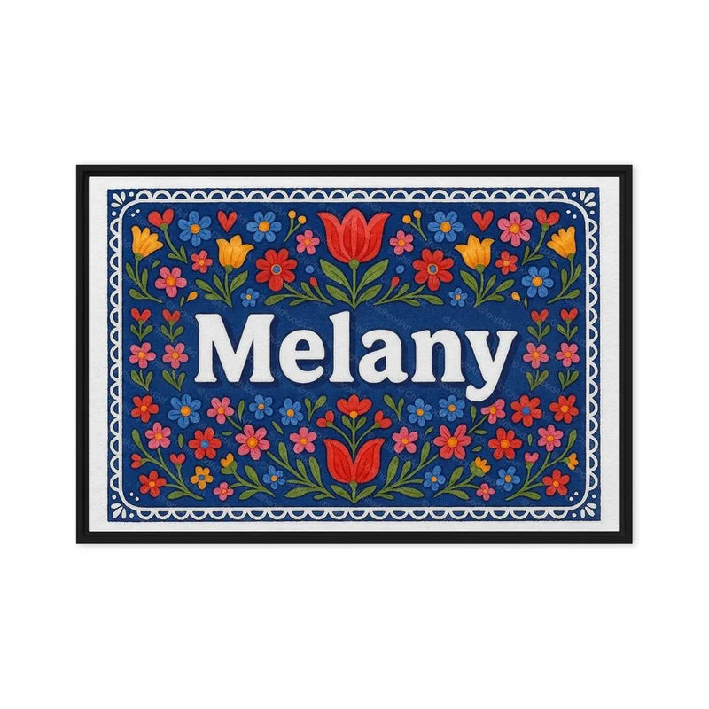 Melany Name Art - Floral Farmhouse personalized wall print for kids