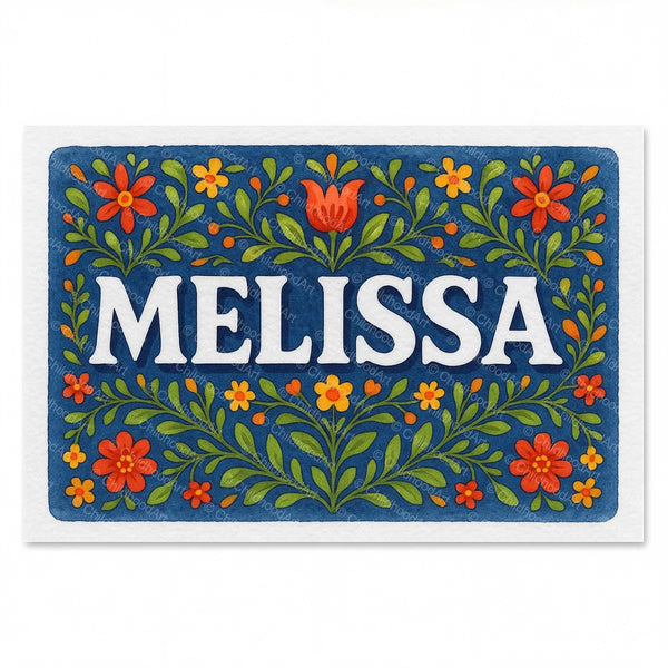 Melissa Floral Farmhouse Name Art