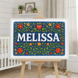 Calm personalized name art for Melissa