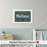 Calm personalized name art for Melissa