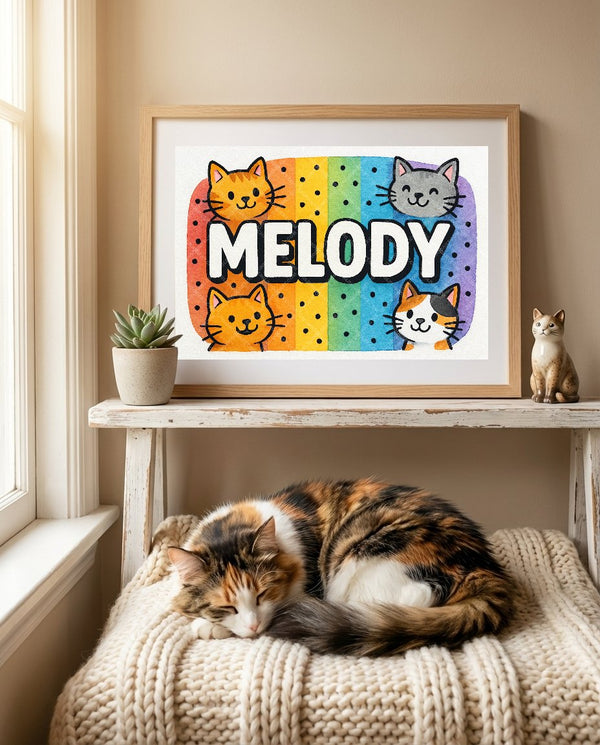 Melody Colorful Cats Art
