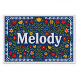 Melody Name Art - Floral Farmhouse personalized wall print for kids