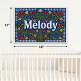Melody Name Art - Floral Farmhouse personalized wall print for kids