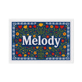 Melody Name Art - Floral Farmhouse personalized wall print for kids