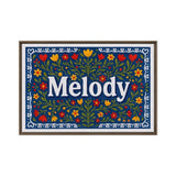 Melody Name Art - Floral Farmhouse personalized wall print for kids