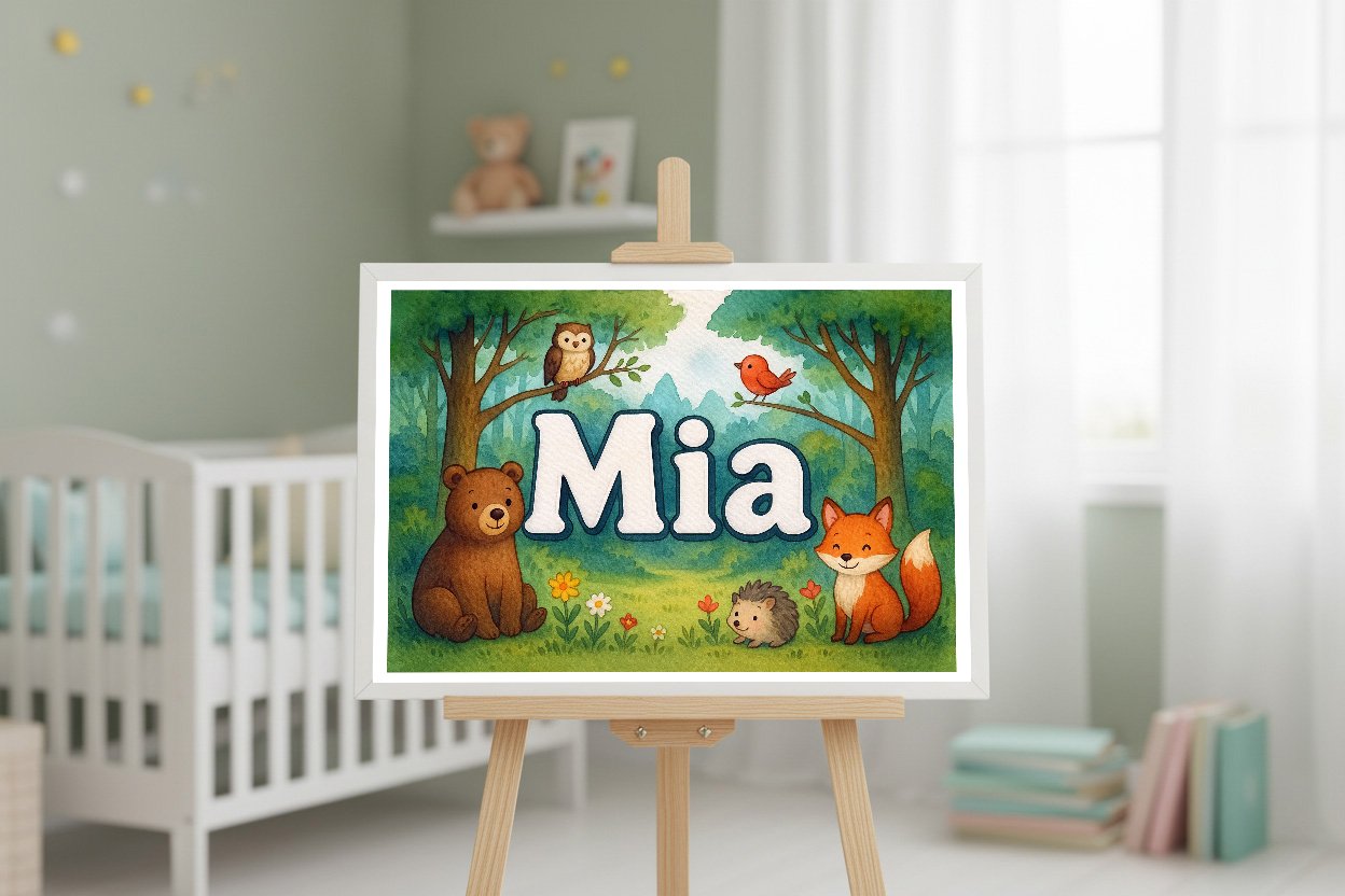 Personalized name art for Mia