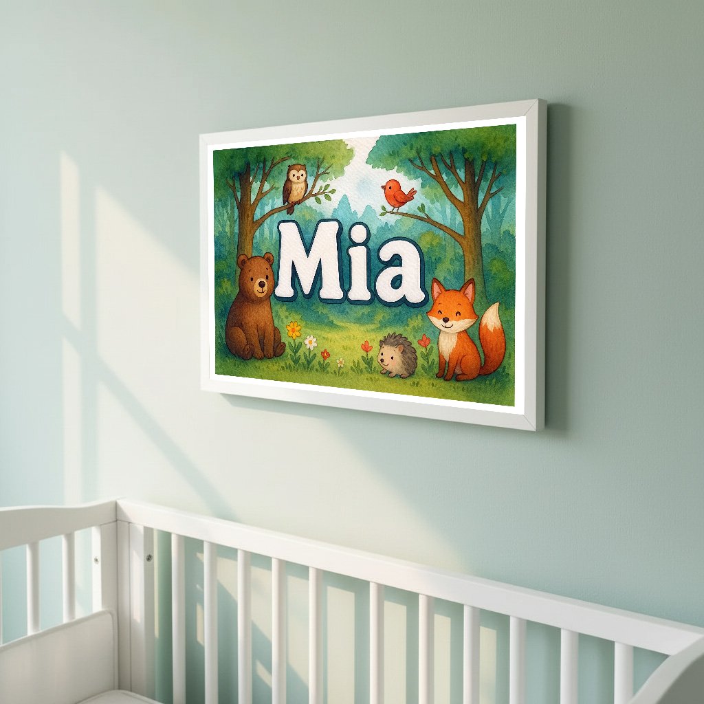 Personalized name art for Mia