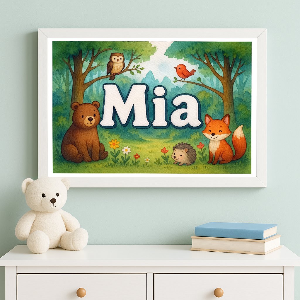 Personalized name art for Mia