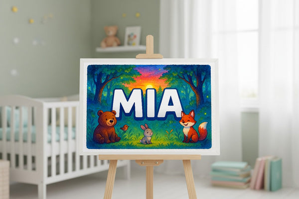 Mia’s Personalized Forest Friends Art