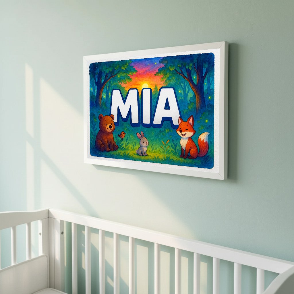 Personalized name art for Mia