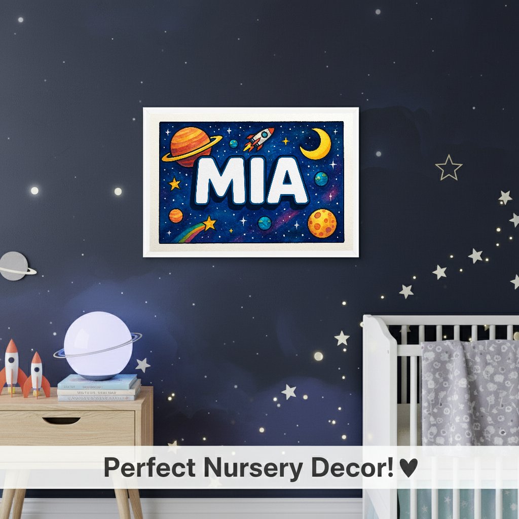Personalized name art for Mia