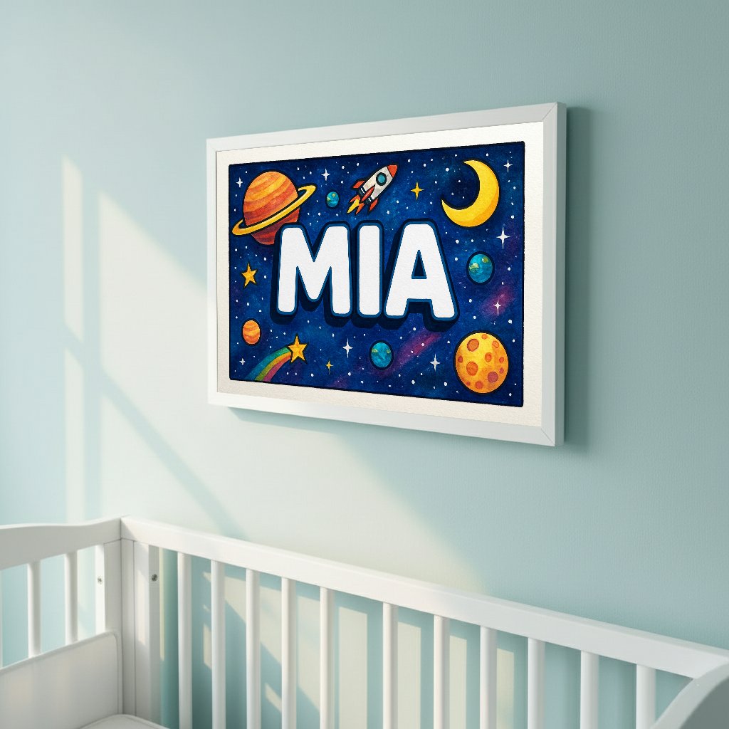 Personalized name art for Mia
