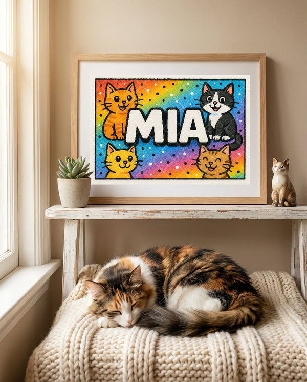 Mia Colorful Cats Art