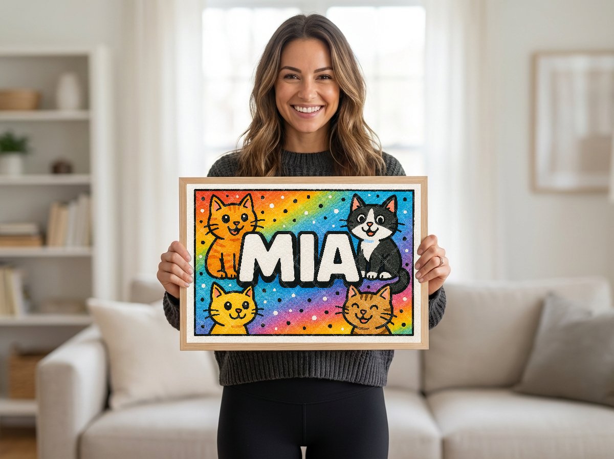 Personalized name art for Mia