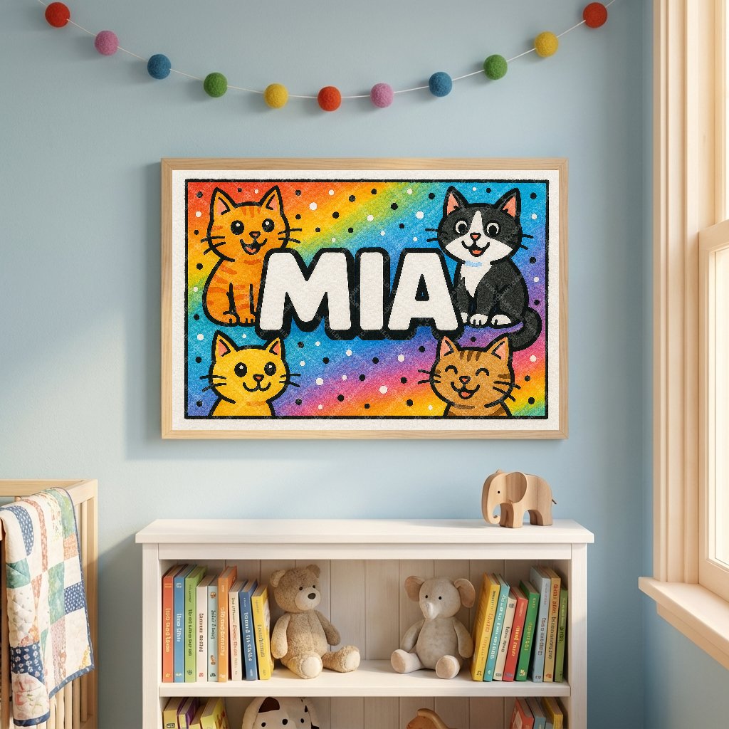 Personalized name art for Mia