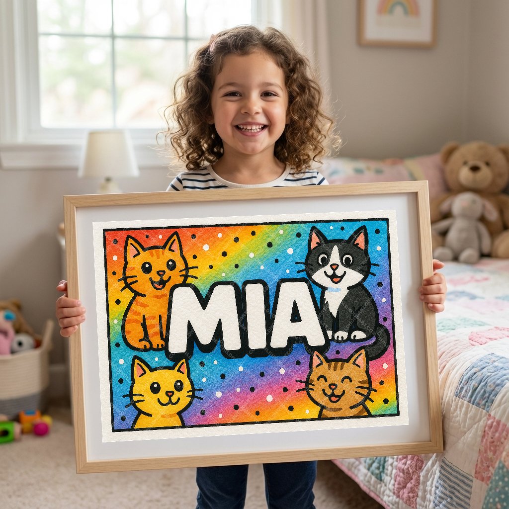 Personalized name art for Mia