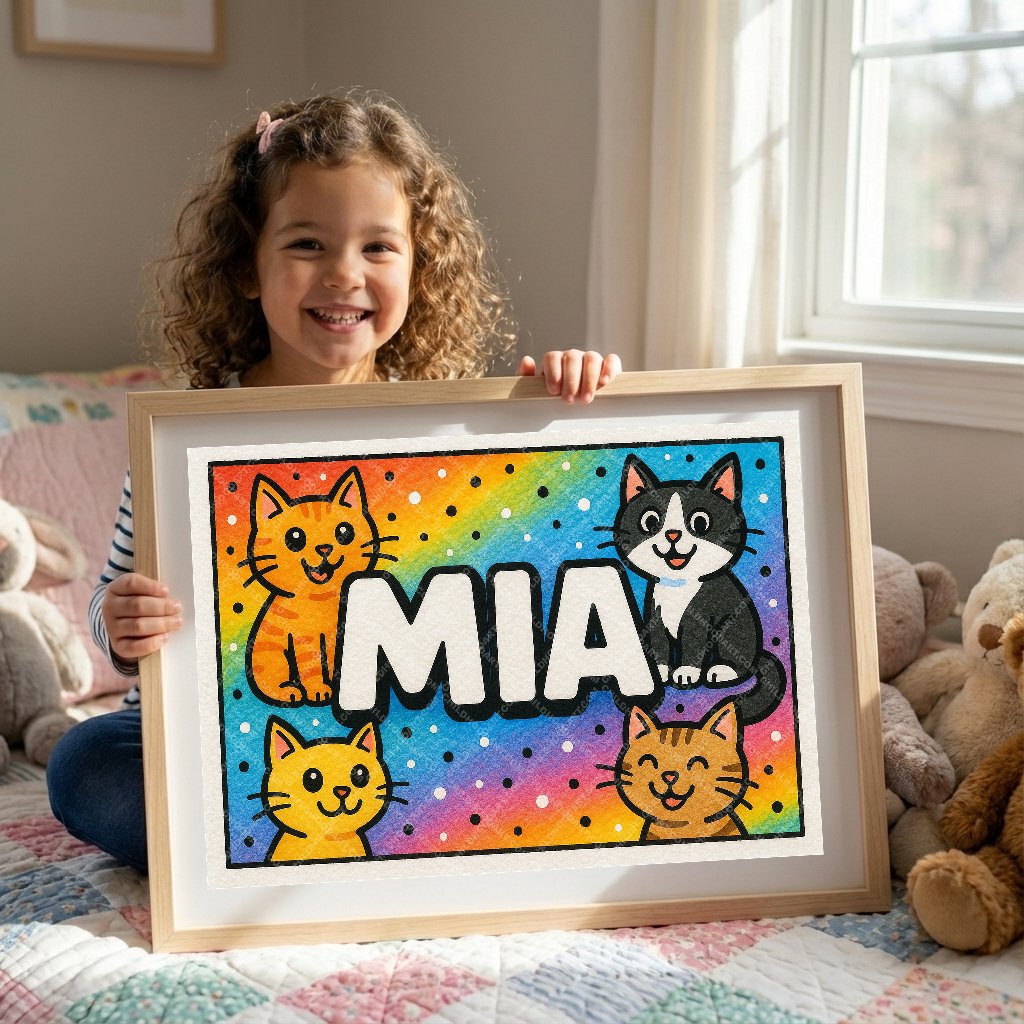 Personalized name art for Mia