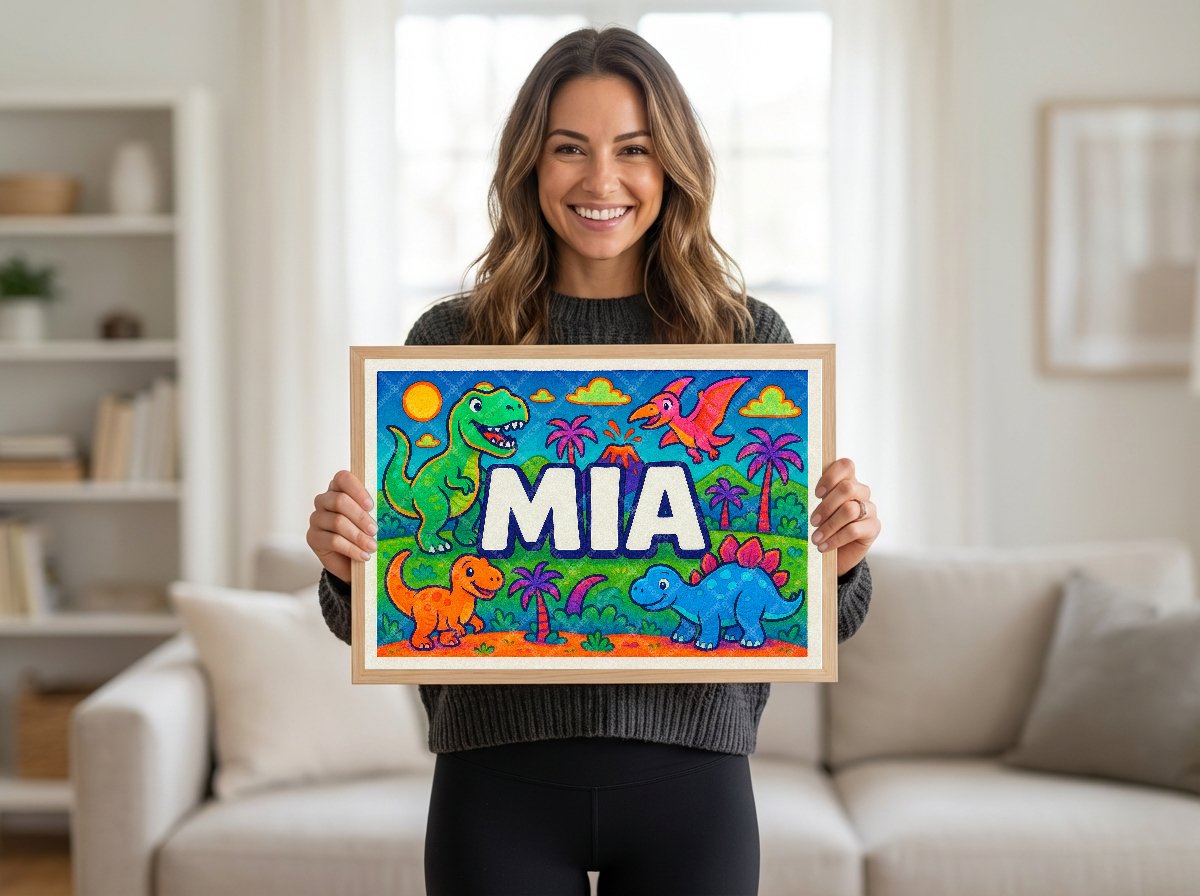 Personalized name art for Mia