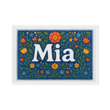 Mia Name Art - Floral Farmhouse personalized wall print for kids
