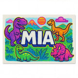 Mia Name Art - Dinosaur Adventure personalized wall print for kids