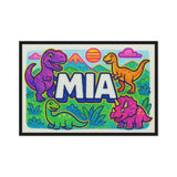 Mia Name Art - Dinosaur Adventure personalized wall print for kids
