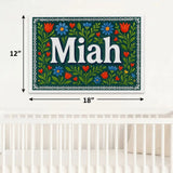 Miah Name Art - Floral Farmhouse personalized wall print for kids