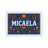 Micaela Name Art - Floral Farmhouse personalized wall print for kids