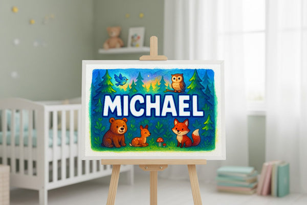 Michael’s Personalized Forest Friends Art