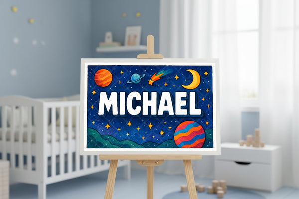 "Michael" Amongst the Stars Personalized Space Artwork
