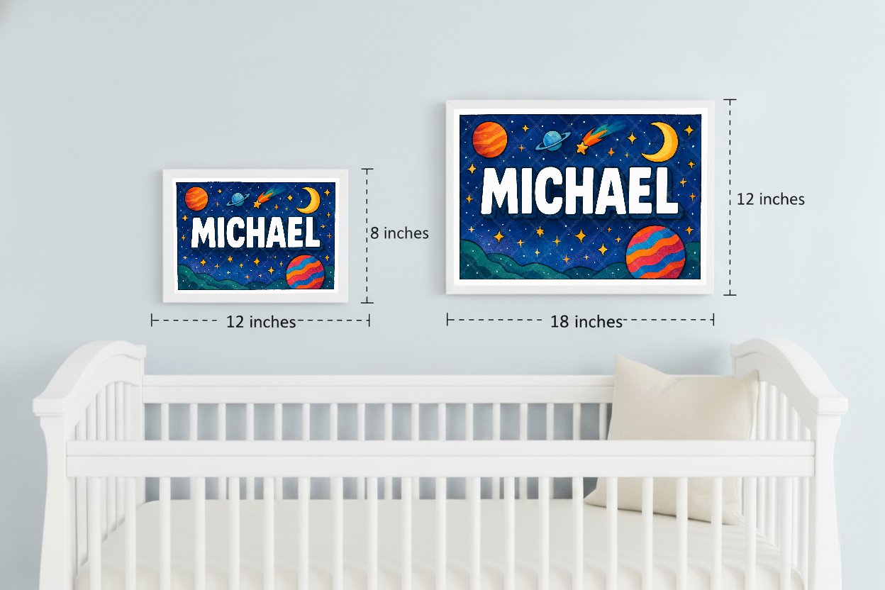 Personalized space name art for Michael