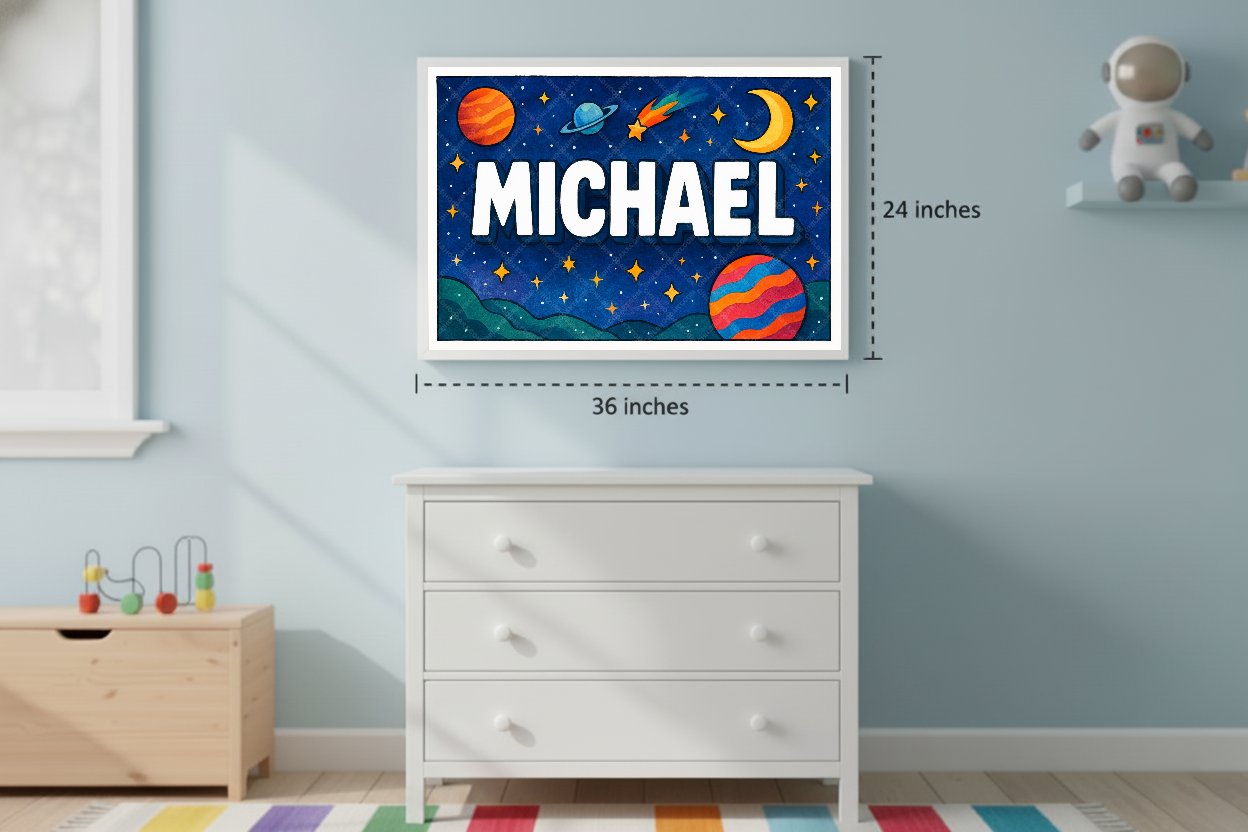 Personalized space name art for Michael