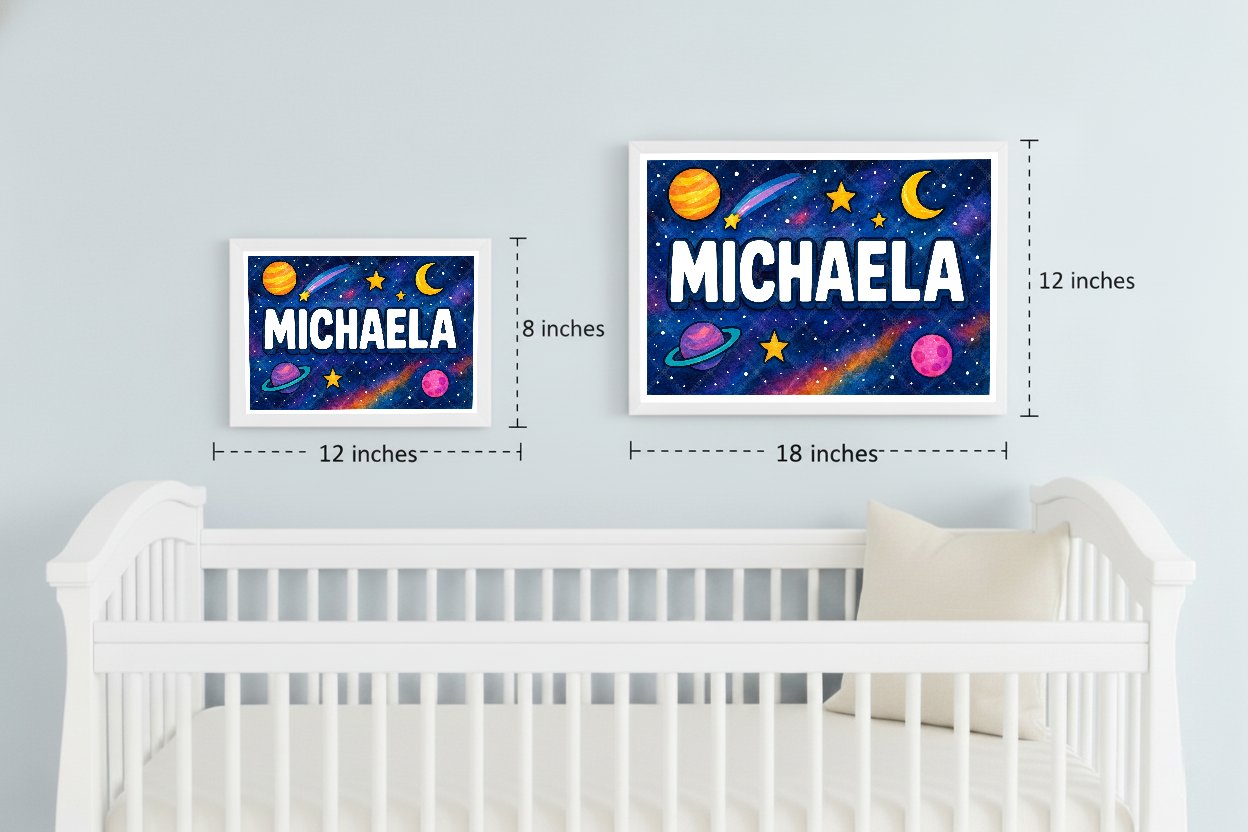Personalized space name art for Michaela