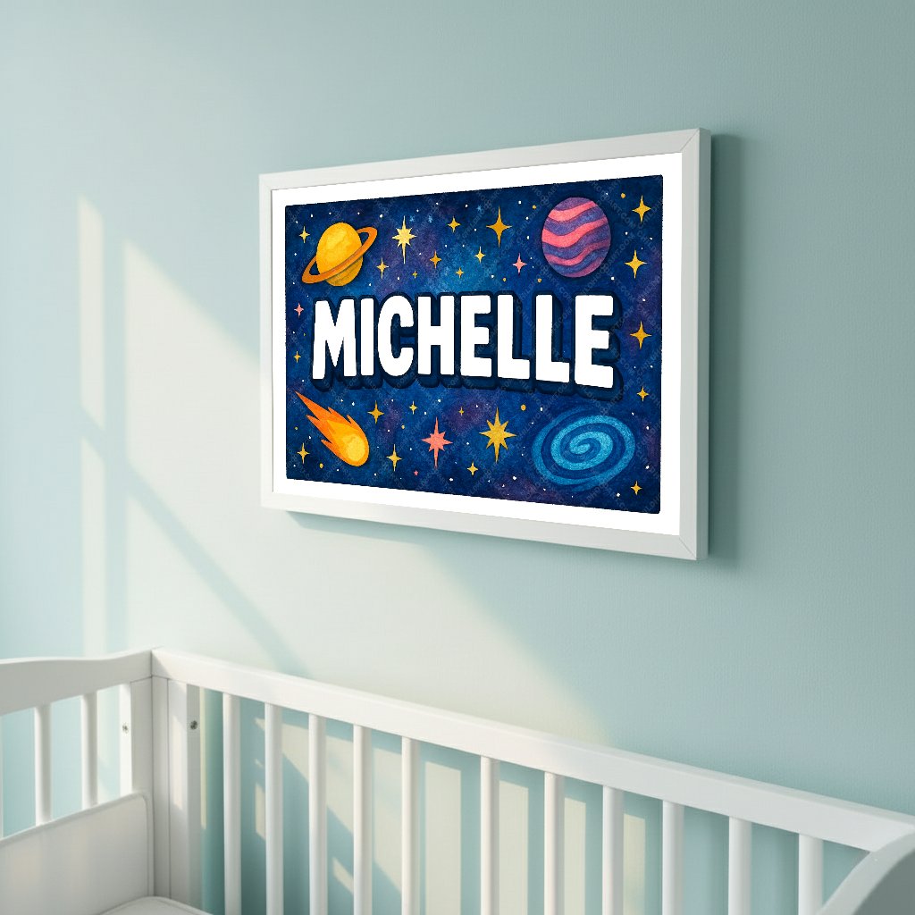 Personalized space name art for Michelle