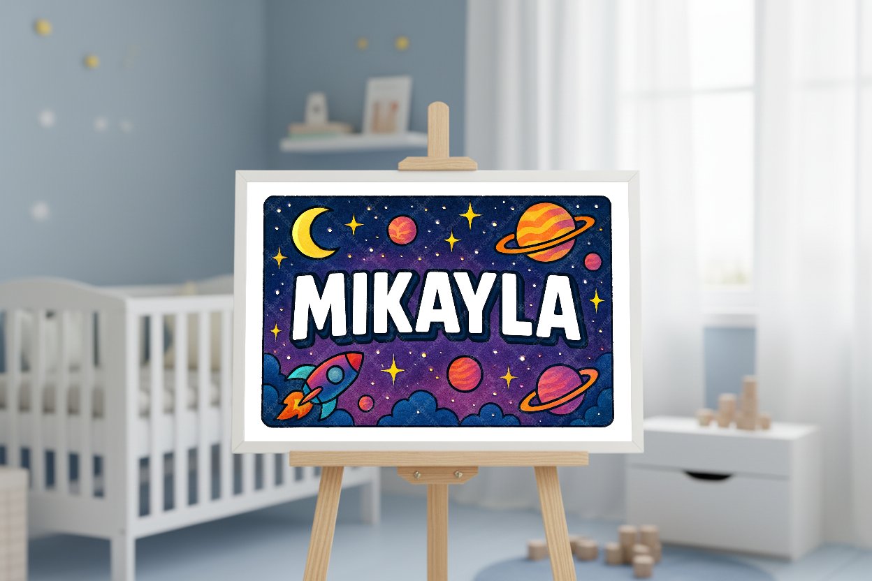 Personalized space name art for Mikayla