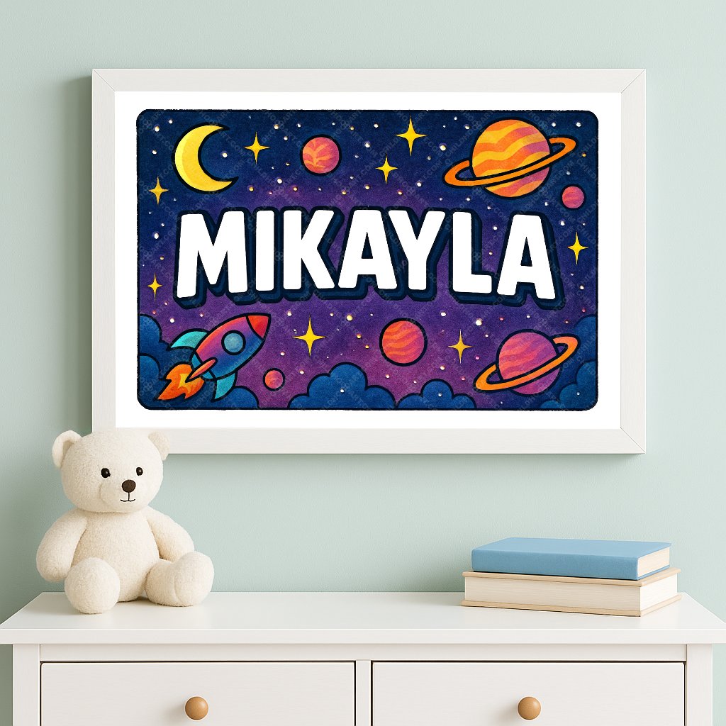 Personalized space name art for Mikayla