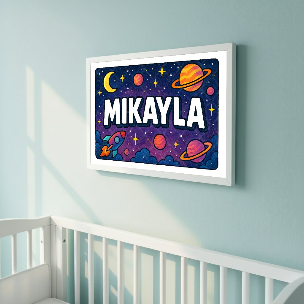 Personalized space name art for Mikayla