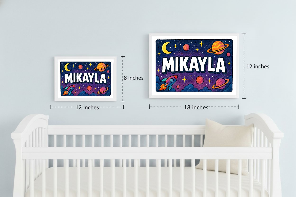 Personalized space name art for Mikayla