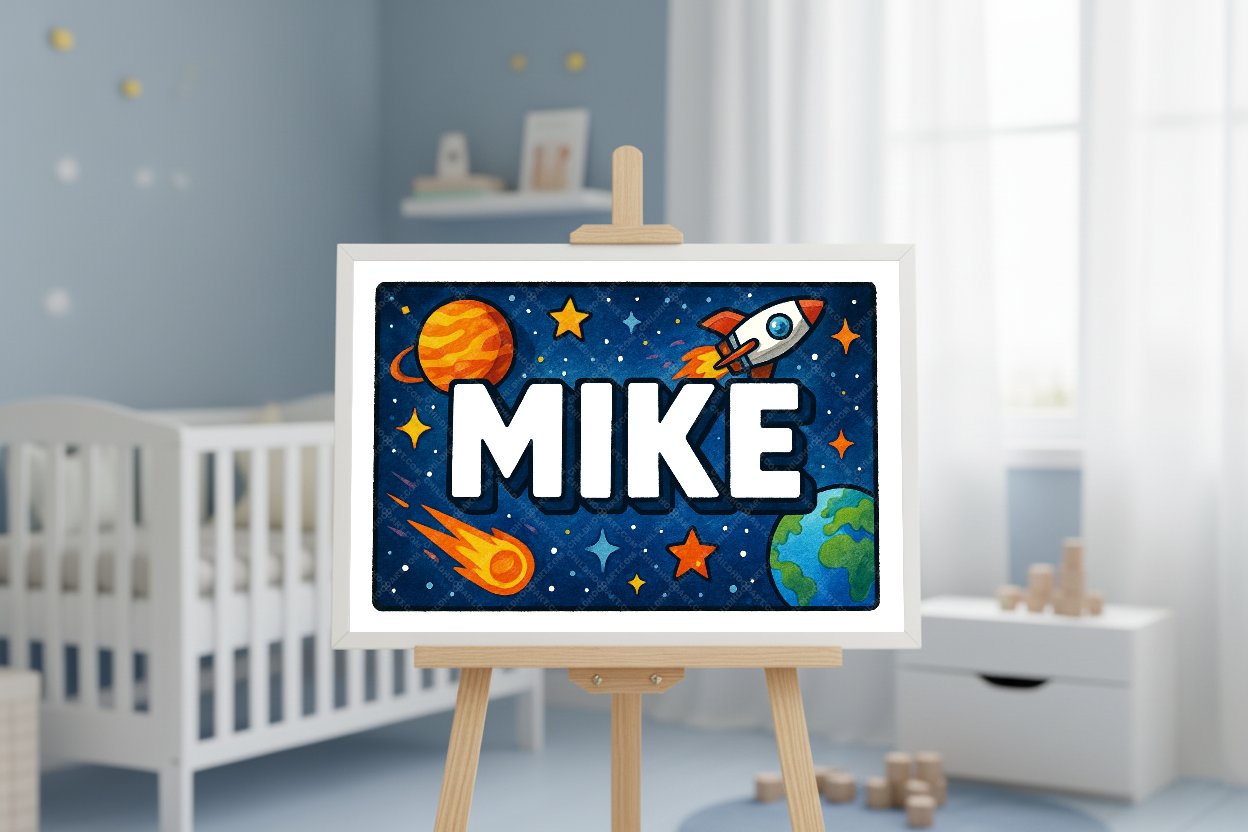 Personalized space name art for Mike