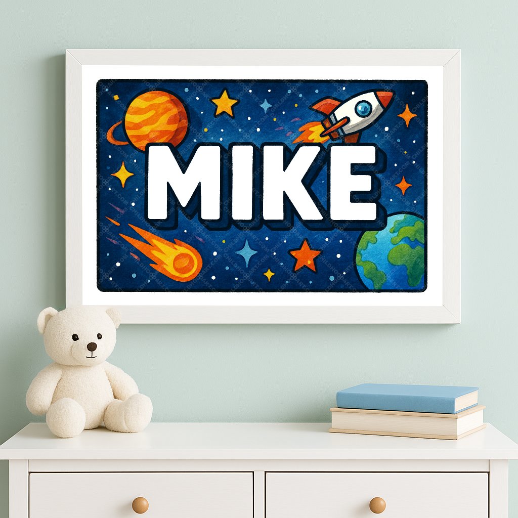 Personalized space name art for Mike
