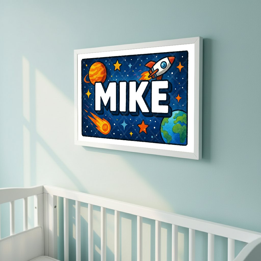 Personalized space name art for Mike