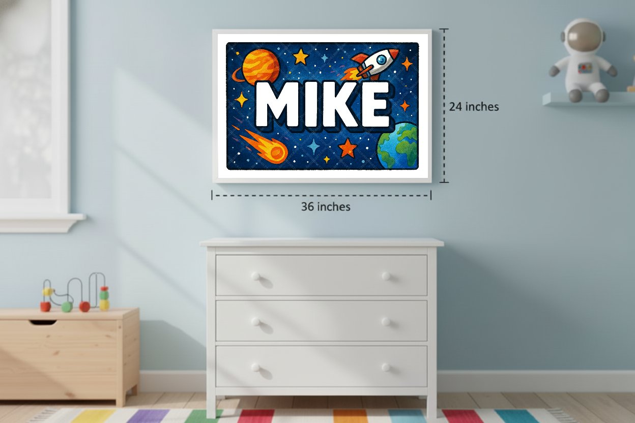Personalized space name art for Mike